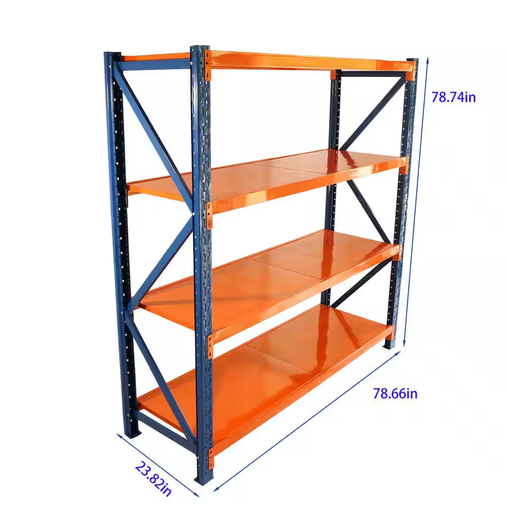 4400 Lb. 4-Tier Orange Steel Heavy Duty Adjustable Freestanding Storage Rack Garage Shelves