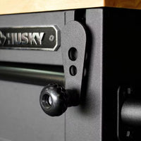 72 In. W X 24 In. D Heavy-Duty 18-Drawer Matte Black Mobile Workbench Tool Chest with Adjustable-Height Hardwood Top