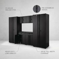 6-Piece Regular Duty Welded Steel Garage Storage System in Black (109 In. W X 75 In. H X 19.6 In. D) — Lifestyle
