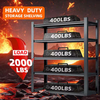 5-Tier Metal Shelves Heavy Duty Storage Shelves Adjustable Garage Shelf in Black (23 In. W X 72 In. H X 47 In. D)