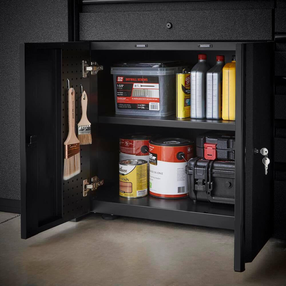 106 In. W X 82 In. H X 24 In. D 19-Gauge Extra Wide Welded Steel 4-Piece Heavy Duty Garage Storage System in Black