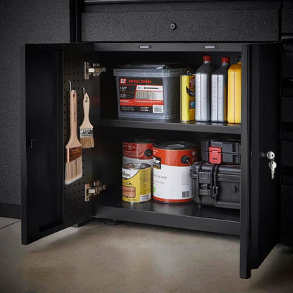 106 In. W X 82 In. H X 24 In. D 19-Gauge Extra Wide Welded Steel 4-Piece Heavy Duty Garage Storage System in Black