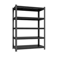5-Tier Metal Shelves Heavy Duty Storage Shelves Adjustable Garage Shelf in Black (23 In. W X 72 In. H X 47 In. D)