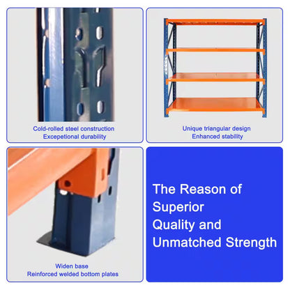 4400 Lb. 4-Tier Orange Steel Heavy Duty Adjustable Freestanding Storage Rack Garage Shelves