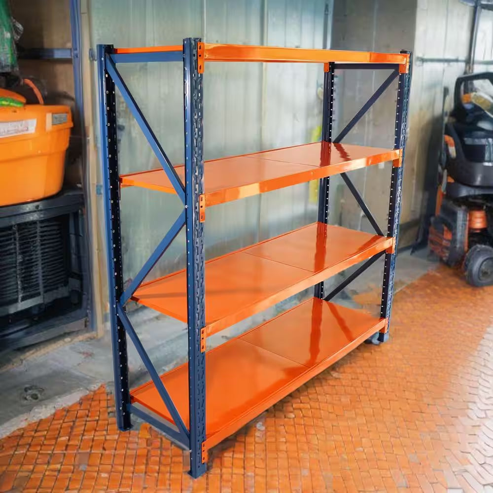 4400 Lb. 4-Tier Orange Steel Heavy Duty Adjustable Freestanding Storage Rack Garage Shelves