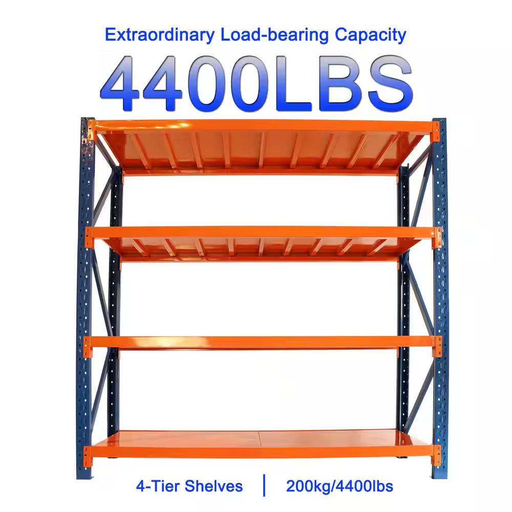 4400 Lb. 4-Tier Orange Steel Heavy Duty Adjustable Freestanding Storage Rack Garage Shelves