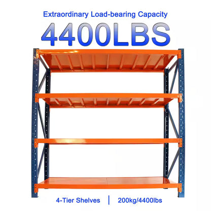 4400 Lb. 4-Tier Orange Steel Heavy Duty Adjustable Freestanding Storage Rack Garage Shelves