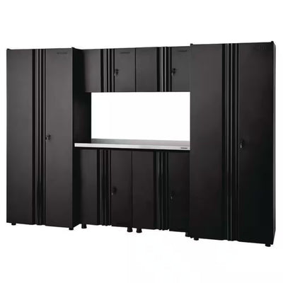 7-Piece Regular Duty Welded Steel Garage Storage System in Black (109 In. W X 75 In. H X 19.6 In. D)