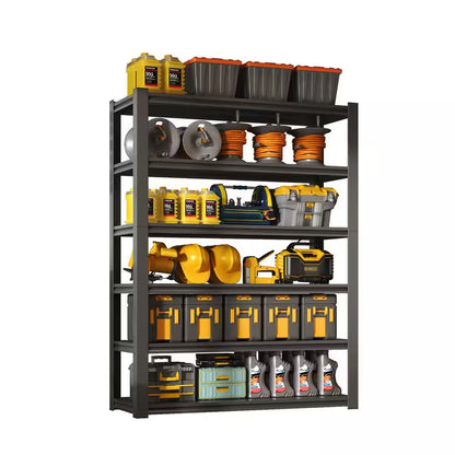 82 In.H 6-Tier Metal Shelves, 2400LBS Heavy Duty Storage Shelves, Adjustable Garage Shelf Industrial Utility Rack-Black
