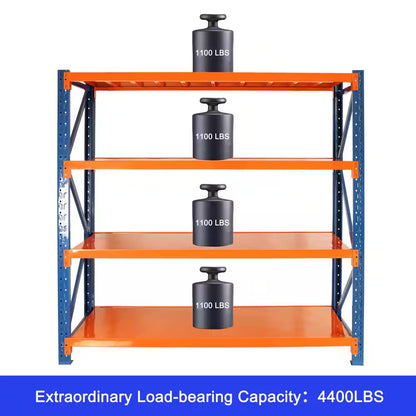 4400 Lb. 4-Tier Orange Steel Heavy Duty Adjustable Freestanding Storage Rack Garage Shelves