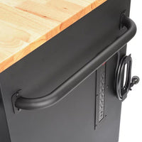 72 In. W X 24 In. D Heavy-Duty 18-Drawer Matte Black Mobile Workbench Tool Chest with Adjustable-Height Hardwood Top