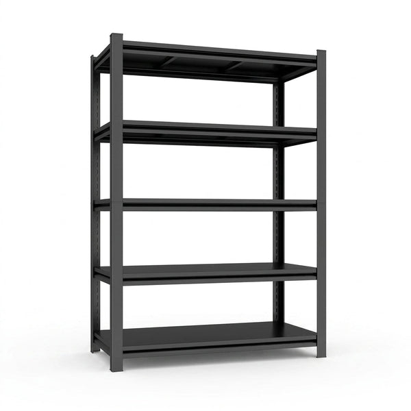 5-Tier Metal Shelves Heavy Duty Storage Shelves Adjustable Garage Shelf in Black (23 In. W X 72 In. H X 47 In. D)