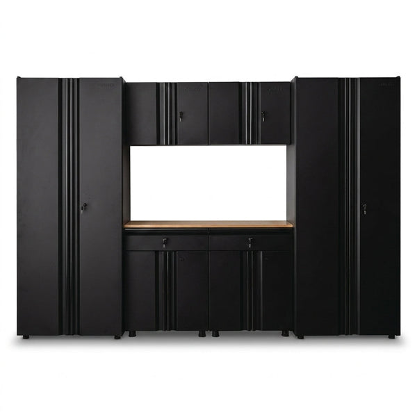 6-Piece Regular Duty Welded Steel Garage Storage System in Black (109 In. W X 75 In. H X 19.6 In. D)