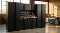 6-Piece Regular Duty Welded Steel Garage Storage System in Black (109 In. W X 75 In. H X 19.6 In. D) — Lifestyle